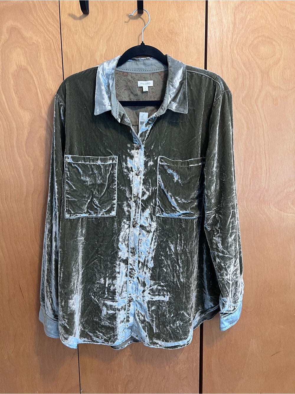 NWT Women’s Pilcro Maeve Karina Velvet Buttondown - XL - Picture 3 of 9